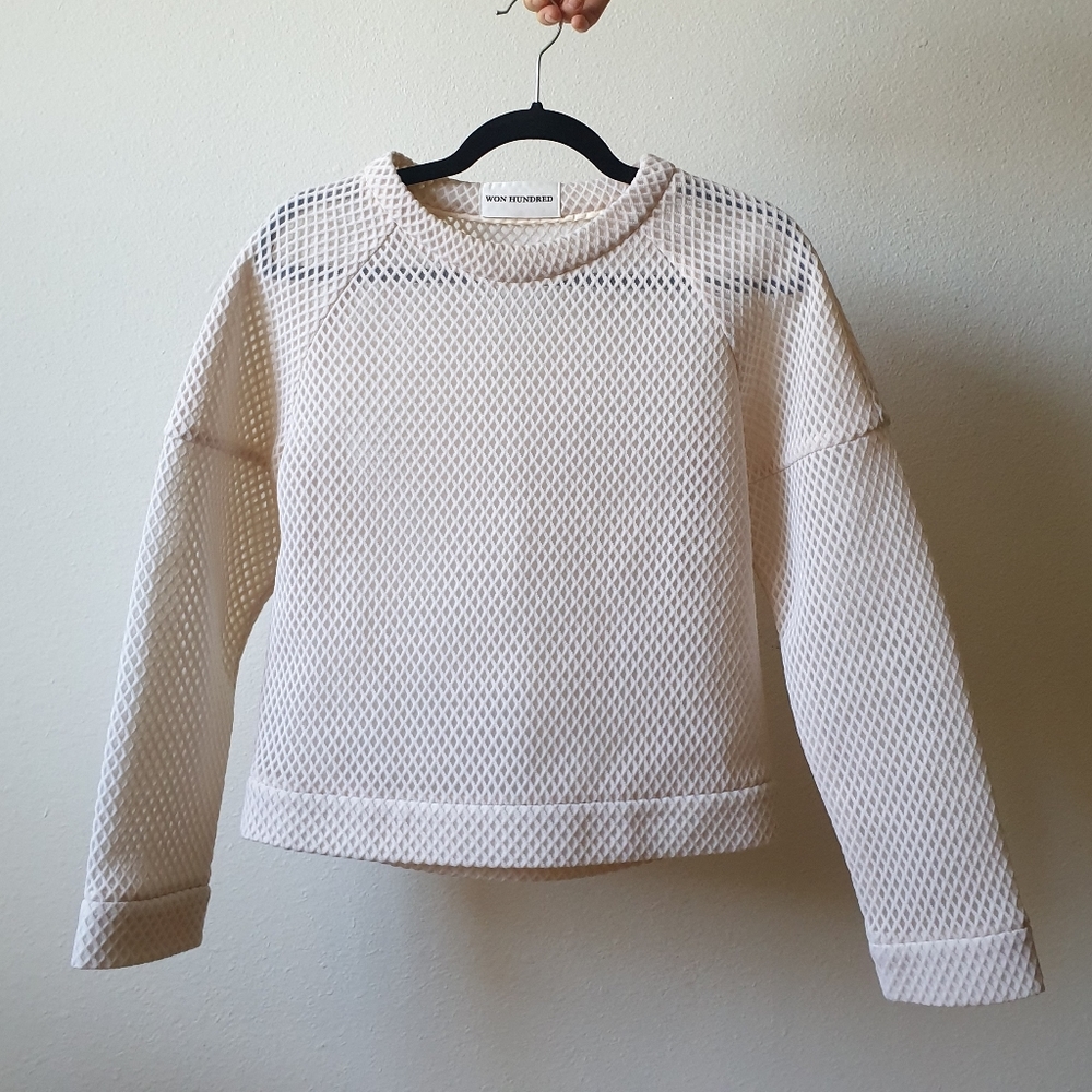 Won Hundred Mesh Shell Crewneck Top